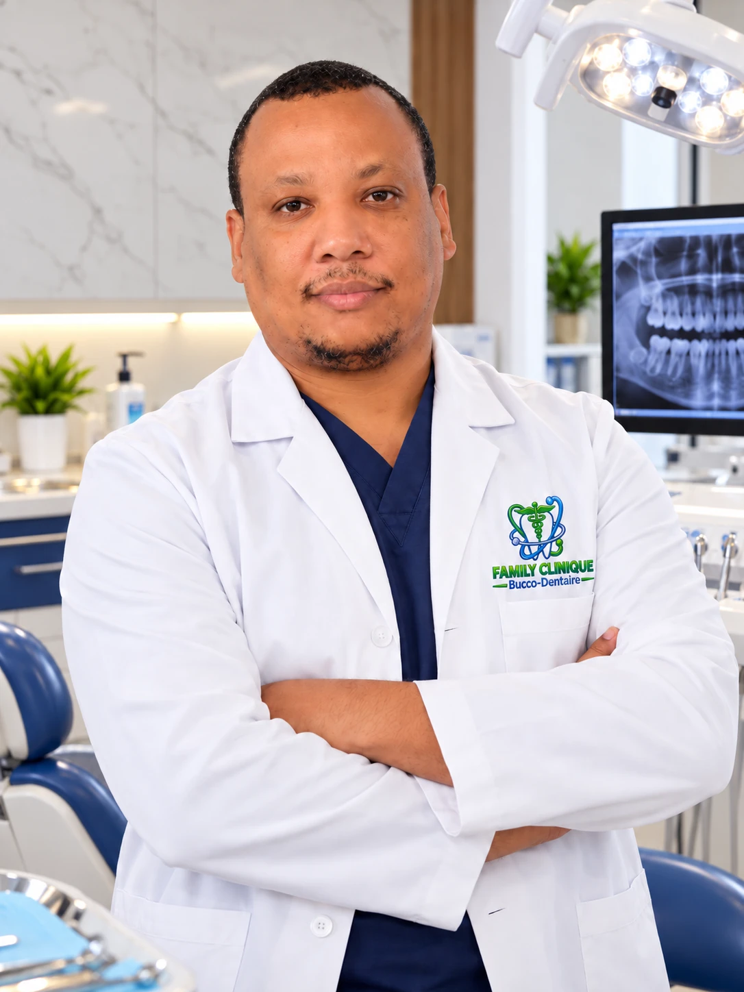 Portrait du Dr Louis Joseph Junior dans la clinique.